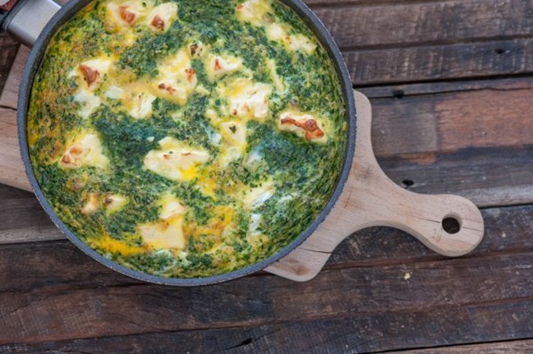Easy spinach & feta frittata