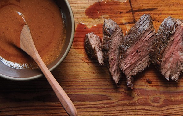 Easy steak sauce with seared hanger steak