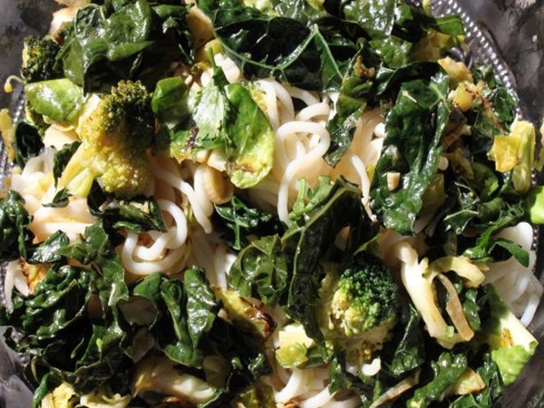 Easy stir-fried broccoli and Brussels sprouts