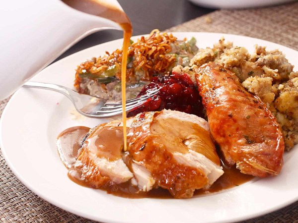 Easy stuffed roast turkey with giblet gravy