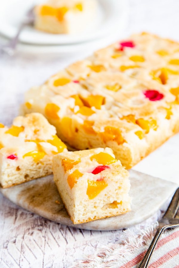 Easy three ingredient fruit cocktail cake