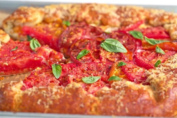 Easy tomato galette with Parmesan crust