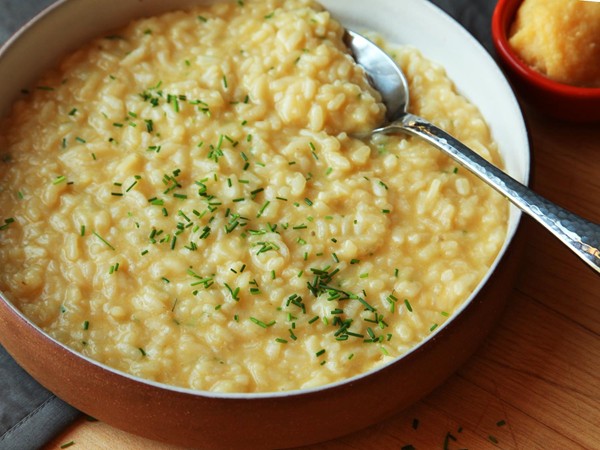 Easy vegan pressure-cooker miso risotto