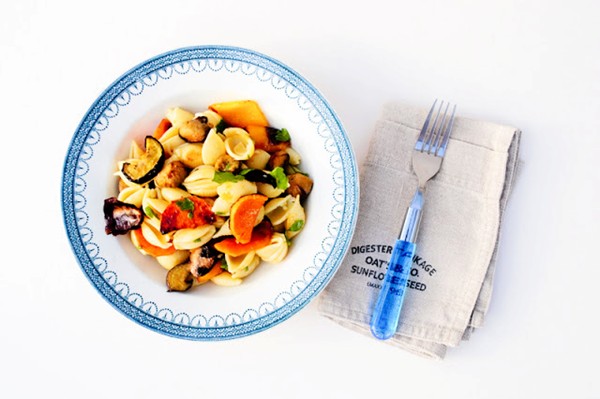 Eat the rainbow roast vegetable pasta