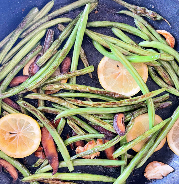 Eat them straight out of the pan green beans