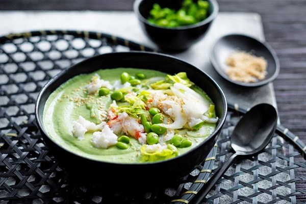 Edamame & crab soup