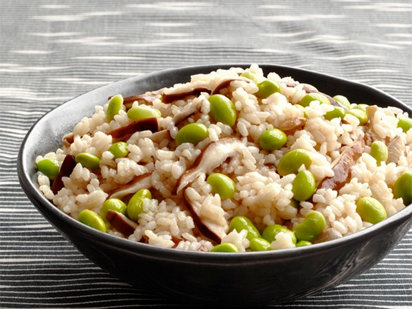 Edamame and shiitake rice