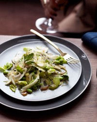 Edamame, celery and fennel salad with candied lemon