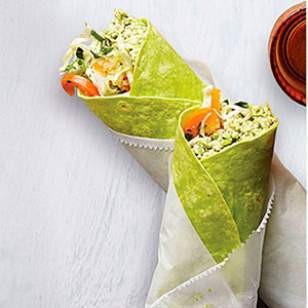 Edamame hummus wrap