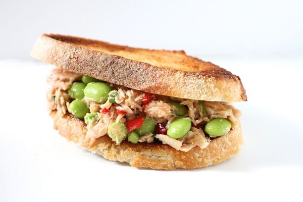 Edamame-miso tuna salad sandwiches