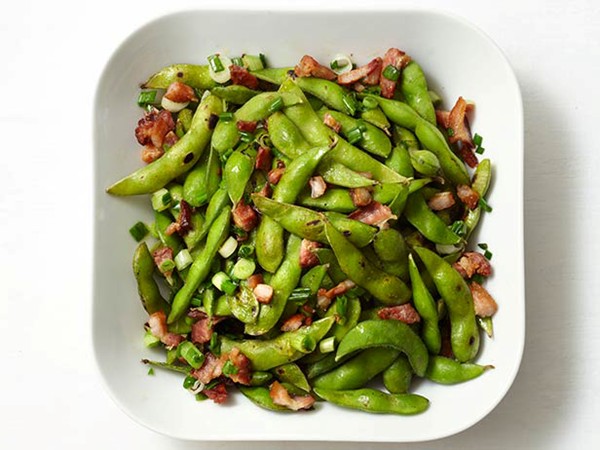 Edamame with bacon