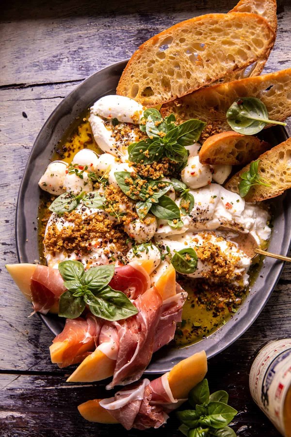 Effortless marinated burrata