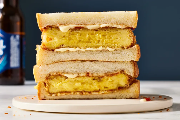 Egg & cheese katsu sando from Malcolm Livingston II
