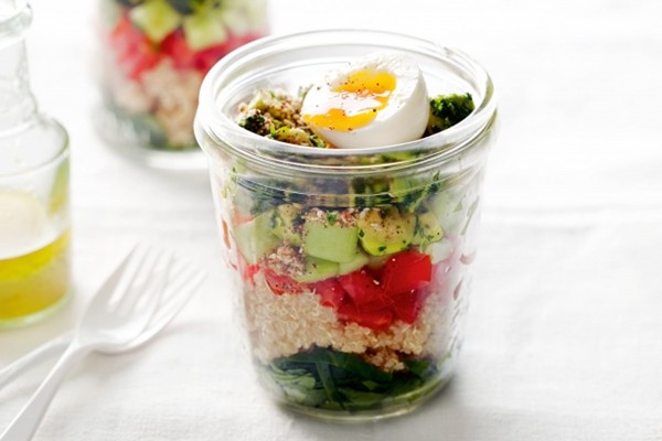 Egg & quinoa salad in a jar