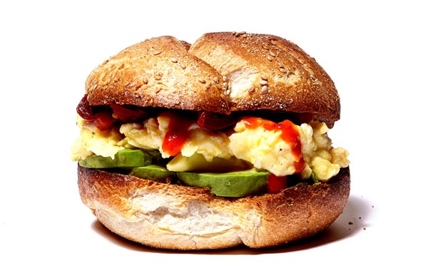 Egg and avocado breakfast sandwich