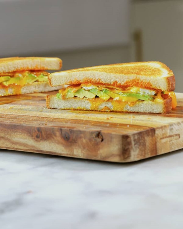 Egg and avocado breakfast sandwich