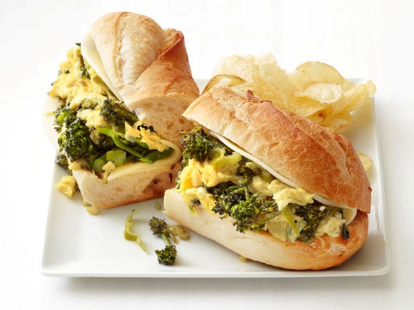 Egg and broccolini sandwiches