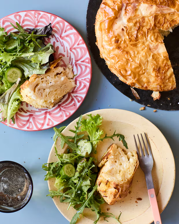 Egg and cheese filo pie (Gibanica)