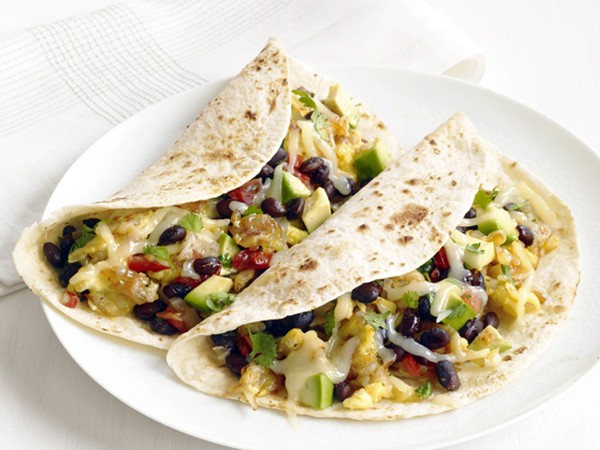Egg and hash brown tacos