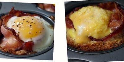 Egg, bacon & cheese toast cups