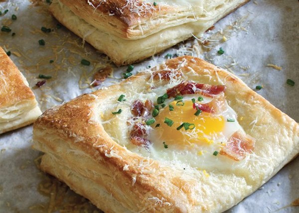 Egg, bacon, and pecorino Danish