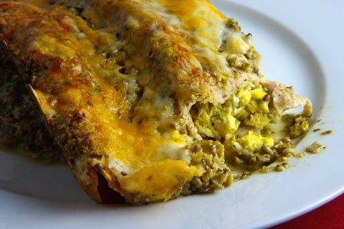Egg enchiladas in pipian