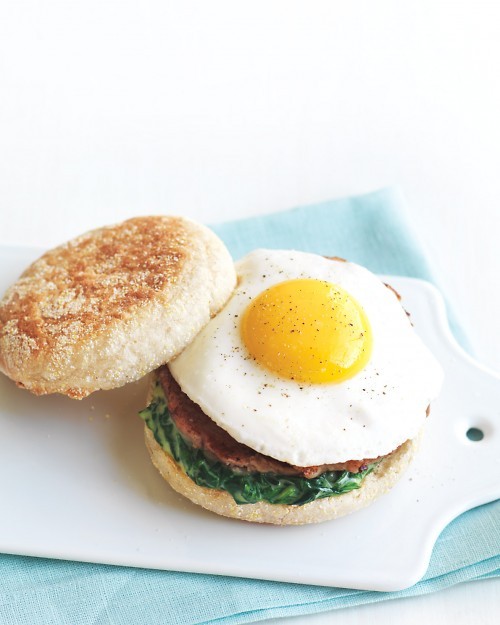 Egg Florentine breakfast sandwich