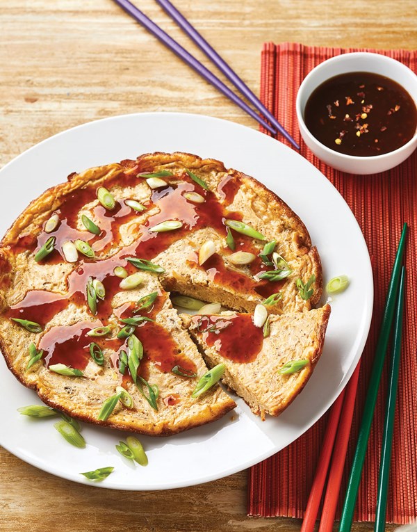 Egg foo yong with scallions & bean sprouts