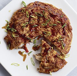 Egg foo yung with chicken and shiitake