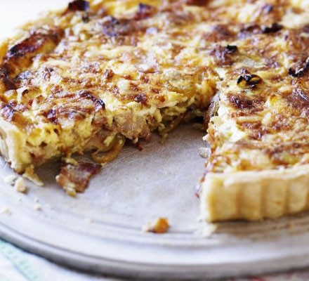 Egg-free cheese and bacon quiche