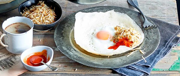Egg hoppers with coconut sambol