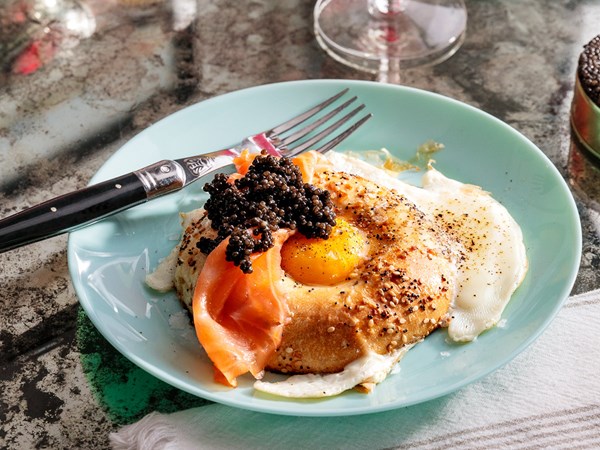 Egg in a bagel hole