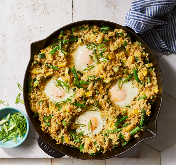 Egg-in-a-hole fried quinoa