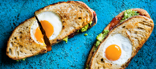 Egg-in-a-hole with avocado