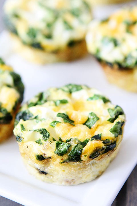 Egg muffins with sausage, spinach, and cheese