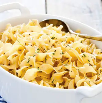 Egg noodles with caraway and browned butter