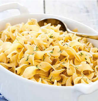 Egg noodles with caraway and browned butter