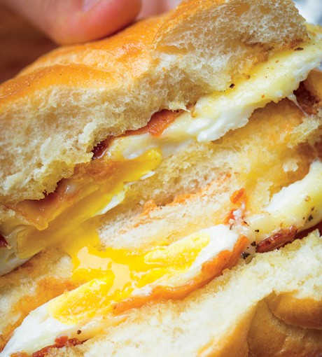 Egg on a roll, NYC deli-style