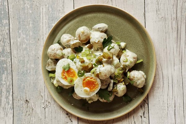 Egg, potato and gherkin salad