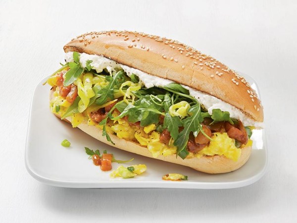 Egg, ricotta and caponata subs 