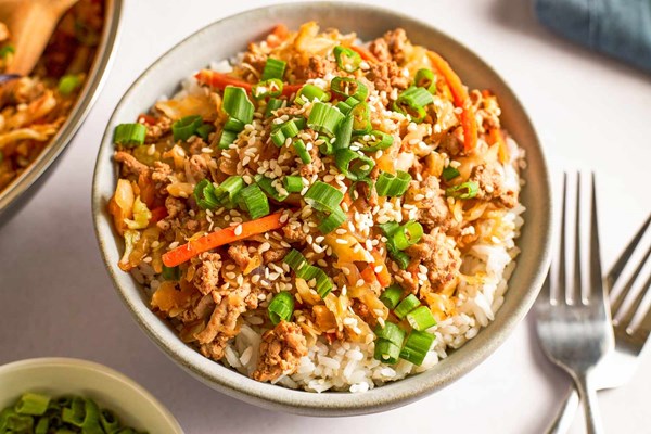 Egg roll in a bowl