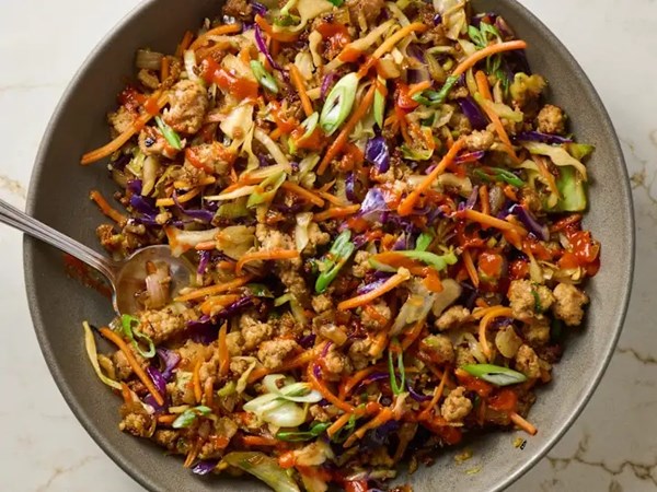 Egg roll in a bowl