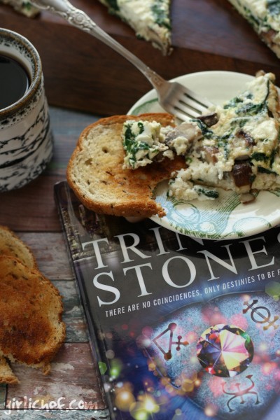 Egg white frittata with mushrooms, spinach, and goat cheese