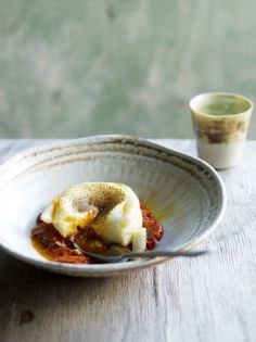 Egg yolk-filled semolina timbale with mushroom sauce (Margottini all Bergamasca)