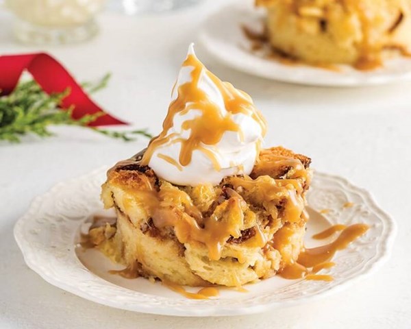 Eggnog bread pudding