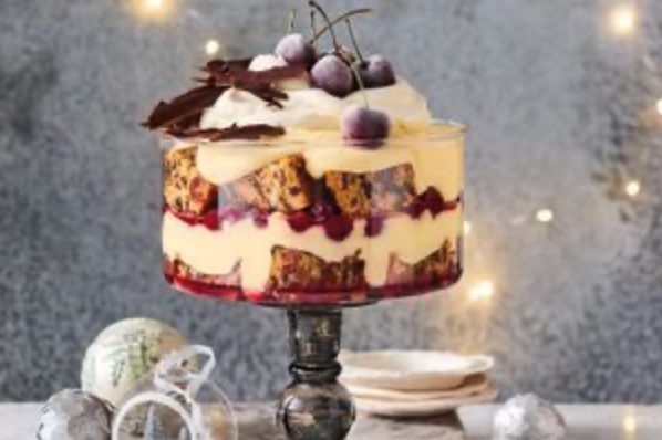 Eggnog cherry trifle