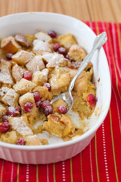 Eggnog cranberry baked French toast