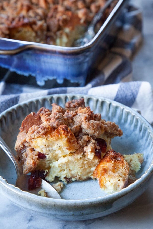 Eggnog French toast casserole