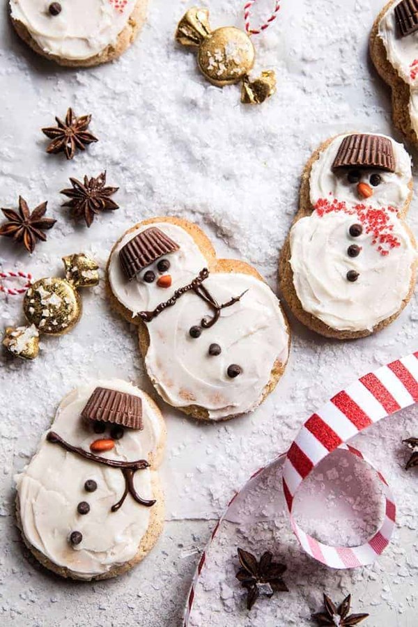 Eggnog frosted chai snickerdoodle snowmen