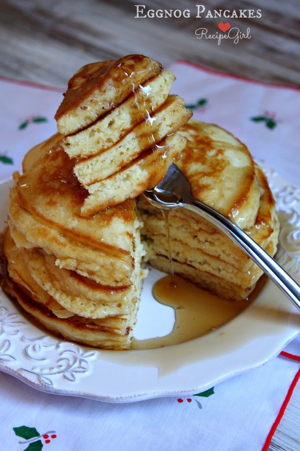 Eggnog pancakes